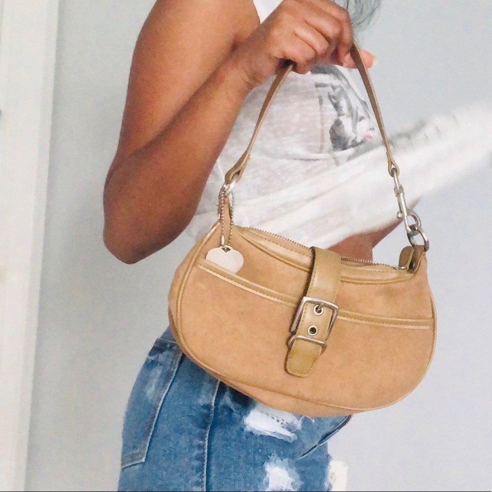 Tanned color small shoulder bag